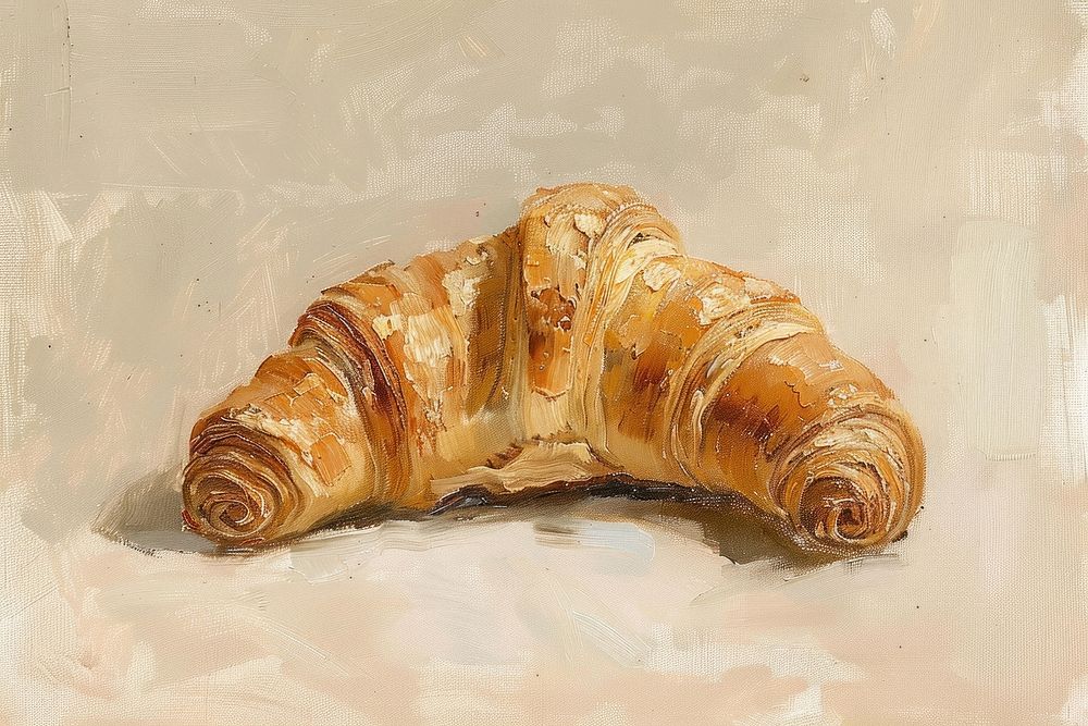 Close up on pale croissant bread food viennoiserie.