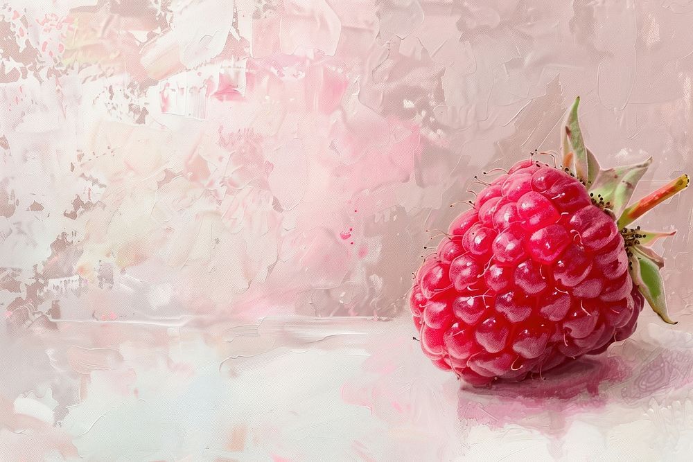 Close up on pale raspberry painting fruit plant.