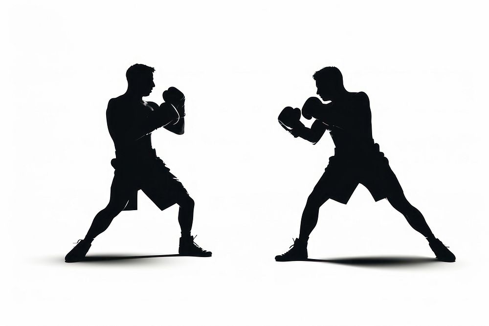 Boxing silhouette clip art punching sports adult.