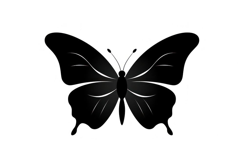 Butterfly silhouette clip art animal white white background.