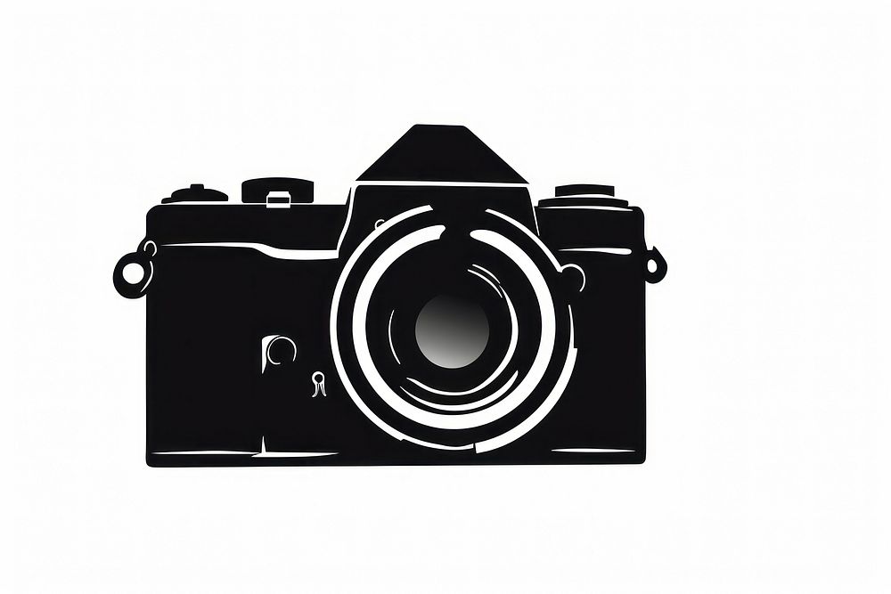 Camera silhouette clip art white background photographing electronics.