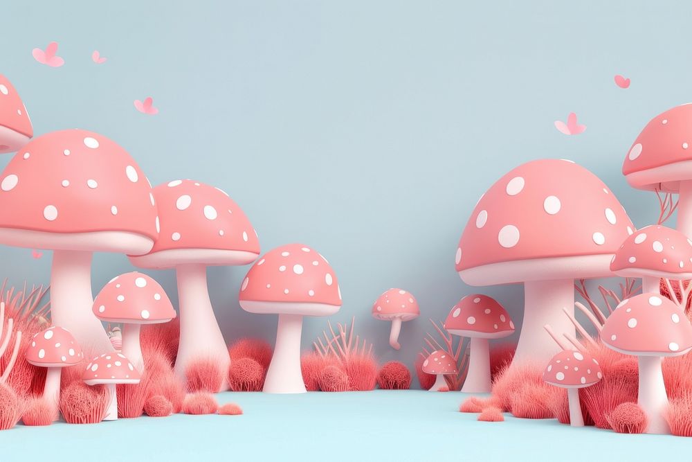 Cute mushroom background fungus plant celebration.