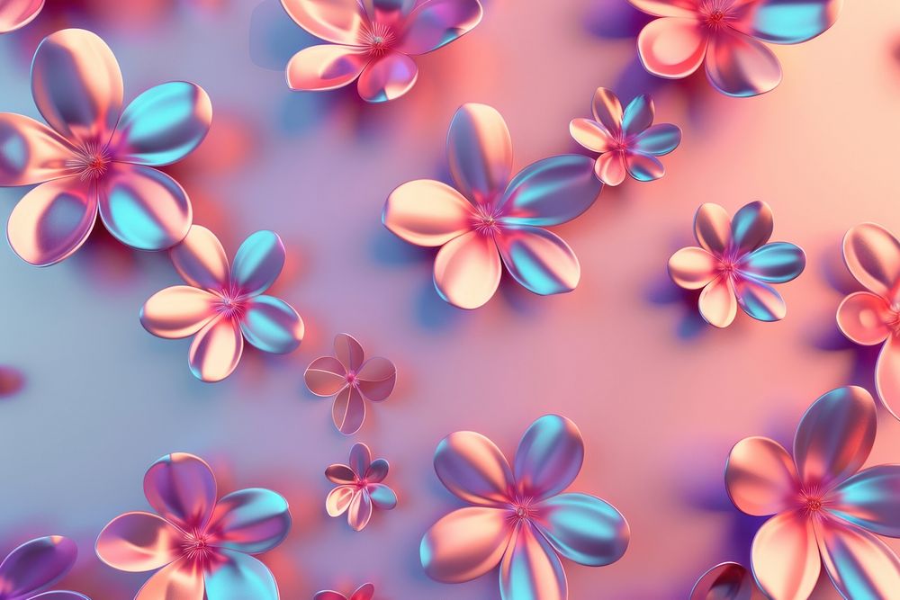 Cute metallic flowers background backgrounds pattern nature.