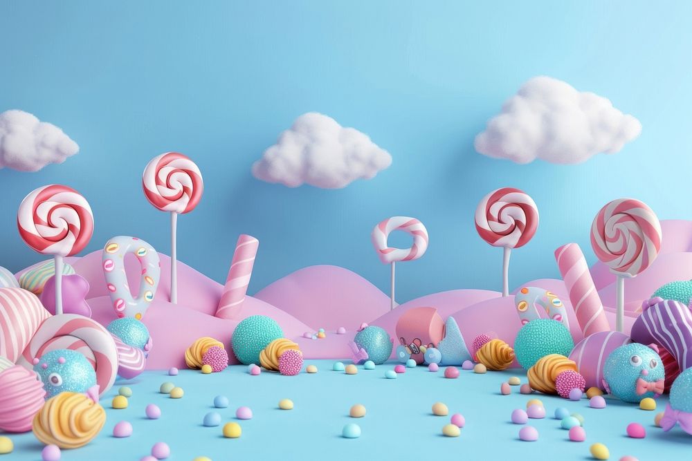 Cute candy background lollipop food confectionery.