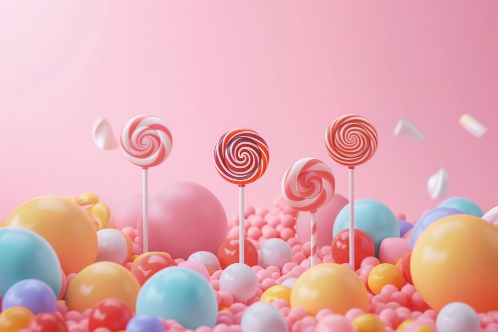 Cute candy pop background confectionery lollipop food.