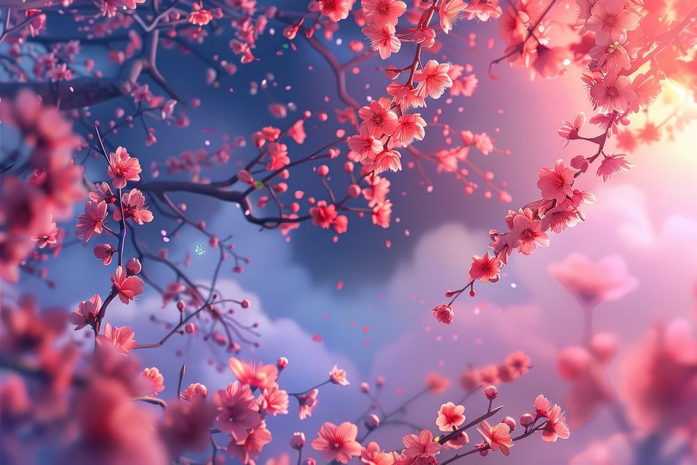 Cute cherry blossom flowers background backgrounds outdoors nature.