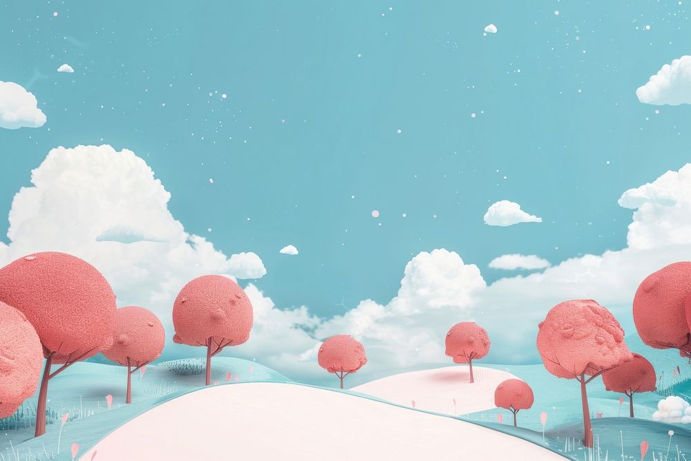 Cute clear sky background outdoors cartoon nature.