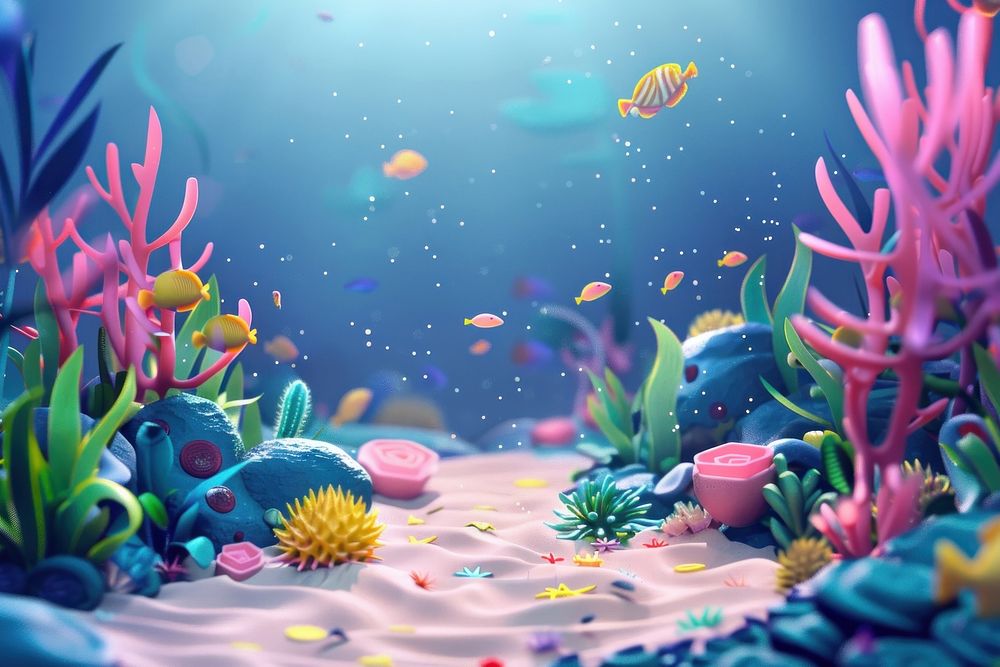 Cute deep underwater background aquarium outdoors nature.