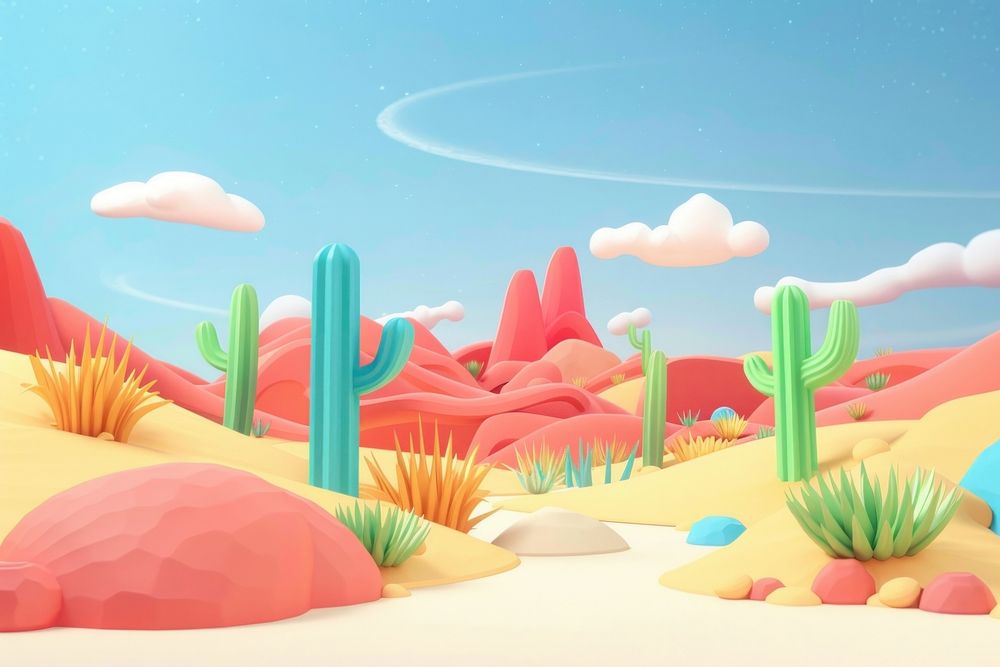 Cute desert background backgrounds outdoors cartoon.
