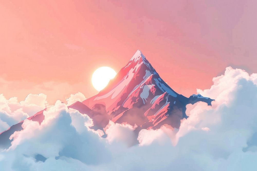 Cute famous mountain background outdoors nature cloud.