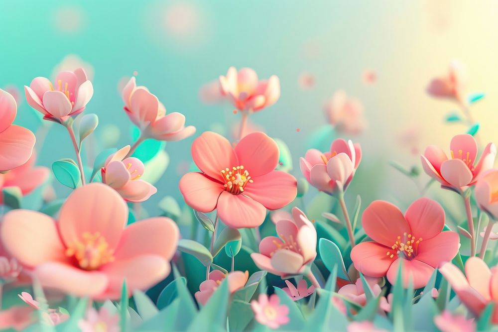 Cute flowers background outdoors blossom nature.
