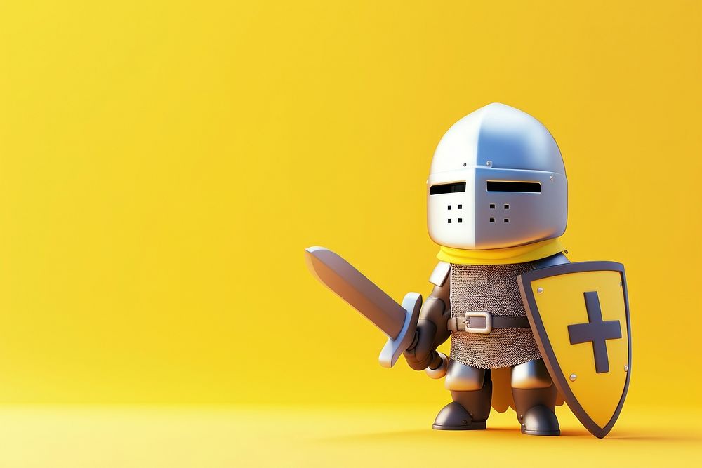 Cute knight background cartoon representation protection.