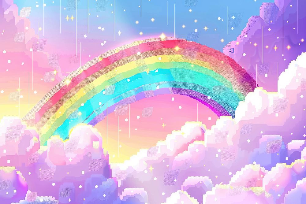 Cute pixel rainbow background backgrounds outdoors nature.
