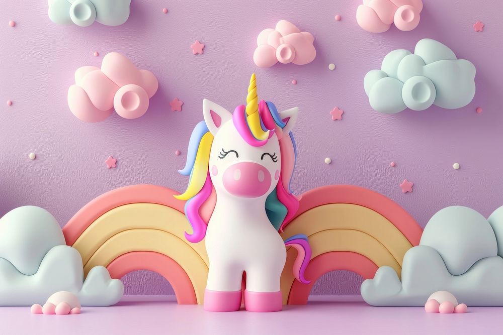 Cute pony unicorn background cartoon representation celebration.
