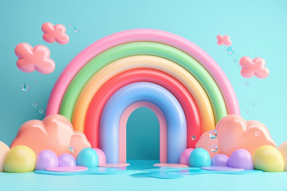 Cute rainbow background confectionery celebration creativity.