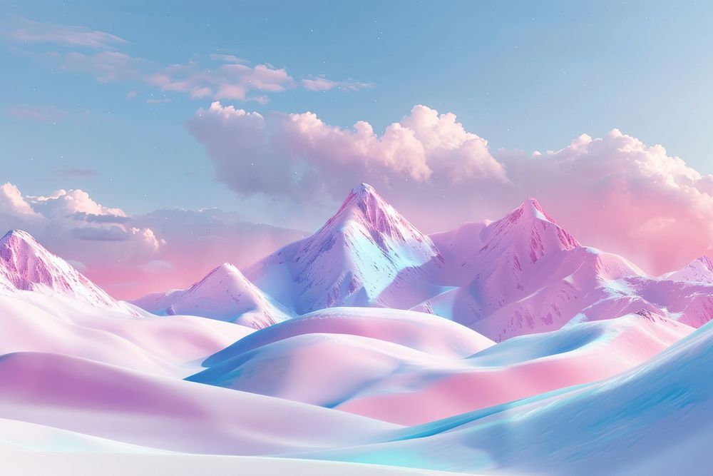 Cute snow mountain background landscape panoramic outdoors.