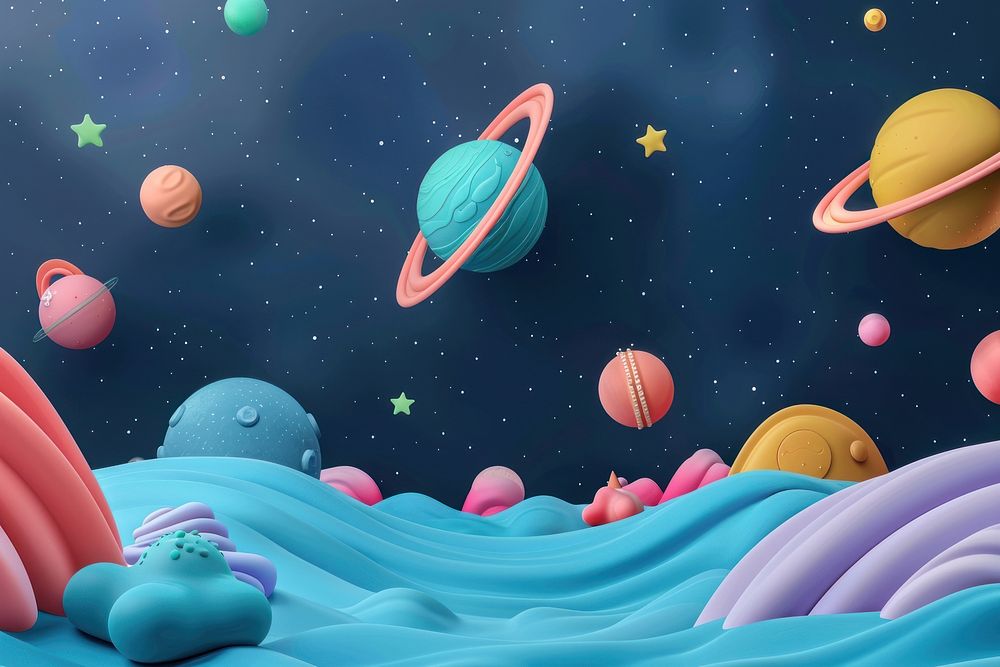 Cute space background astronomy cartoon nature.