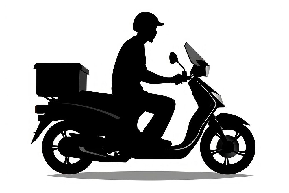 Delivery silhouette clip art motorcycle vehicle scooter.