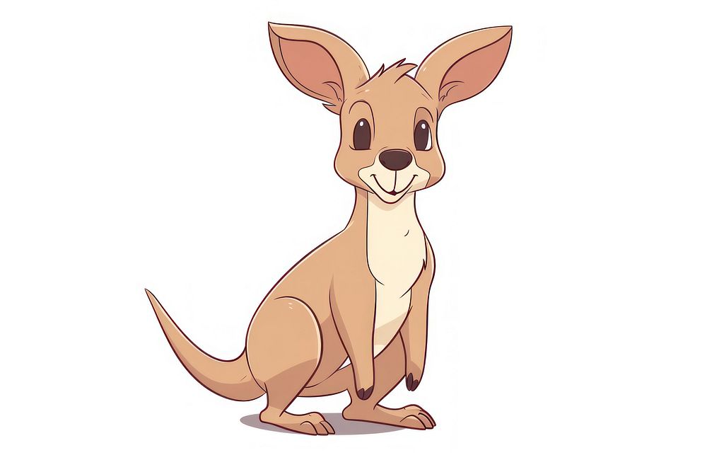 Kangaroo cartoon style wallaby mammal animal.