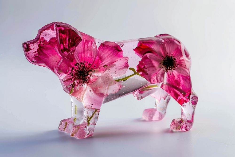 Flower resin art in dog petal plant carnivora.