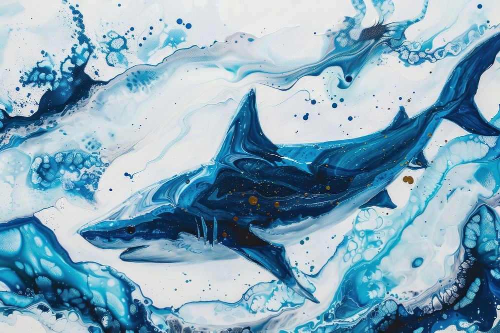 Acrylic pour painting in shark abstract outdoors nature.