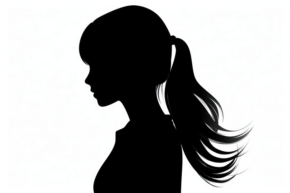 Girl silhouette clip art adult white white background.