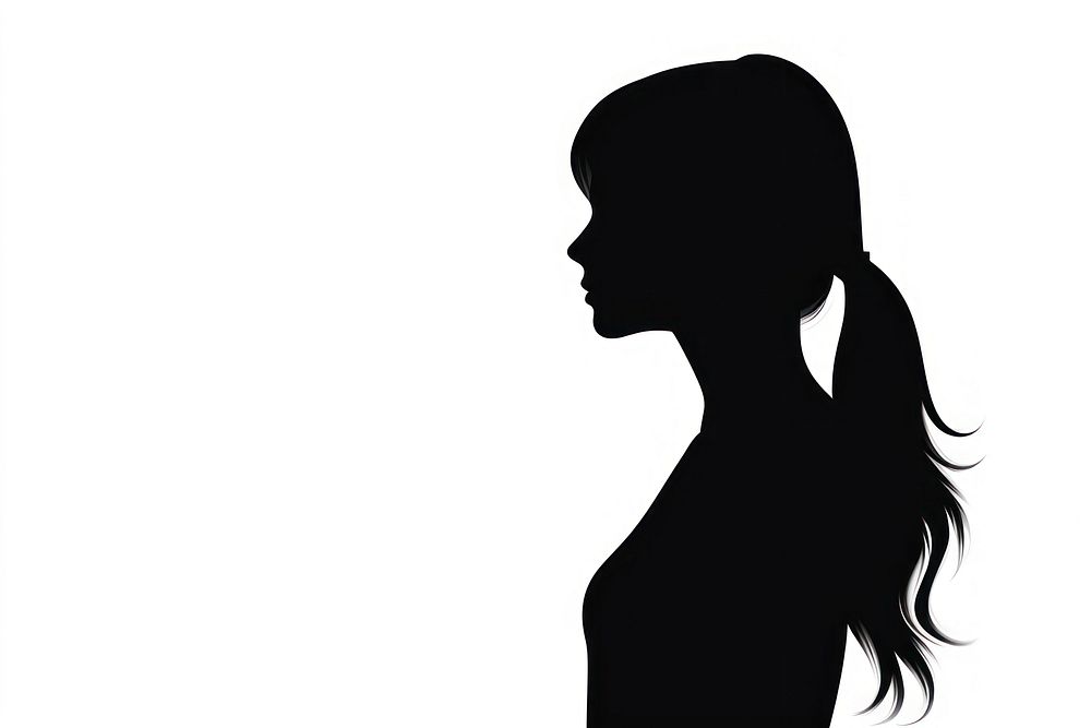 Girl silhouette clip art adult white white background.