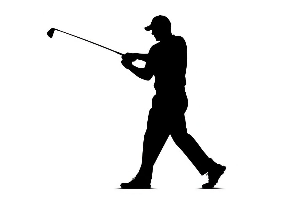 Golfer silhouette clip art sports adult white background.