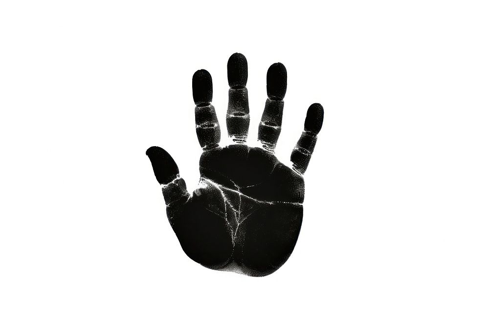 Handprint silhouette clip art hand finger white background.