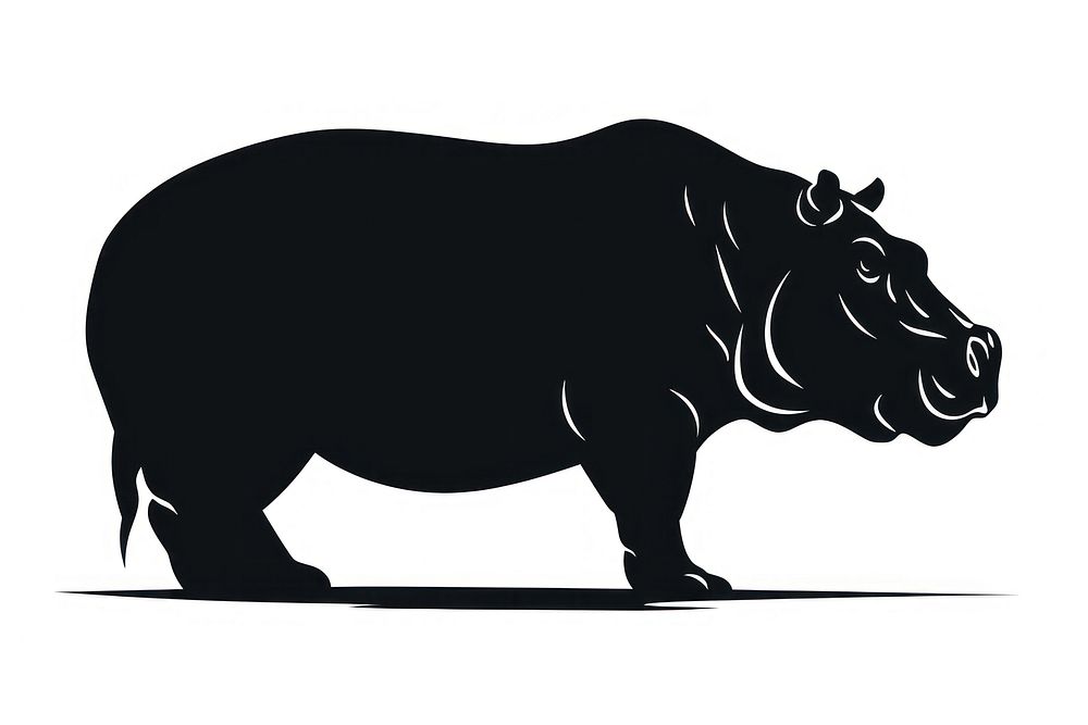 Hippo silhouette clip art wildlife animal mammal.