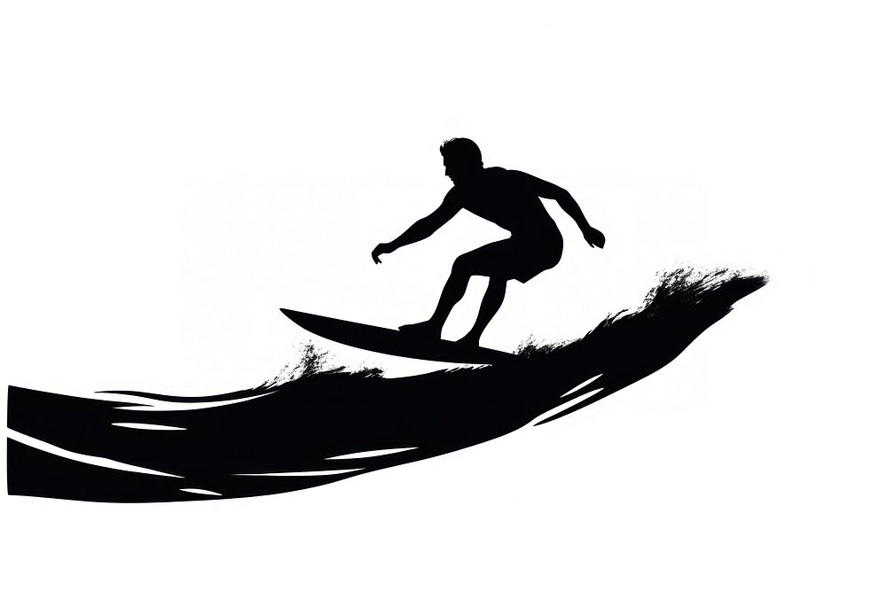 Man surfing silhouette clip art outdoors sports adult.