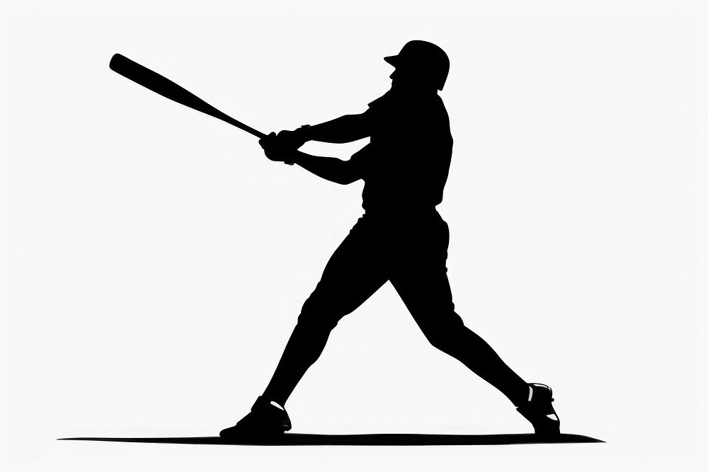 Male baseball player silhouette clip art sports adult white background.