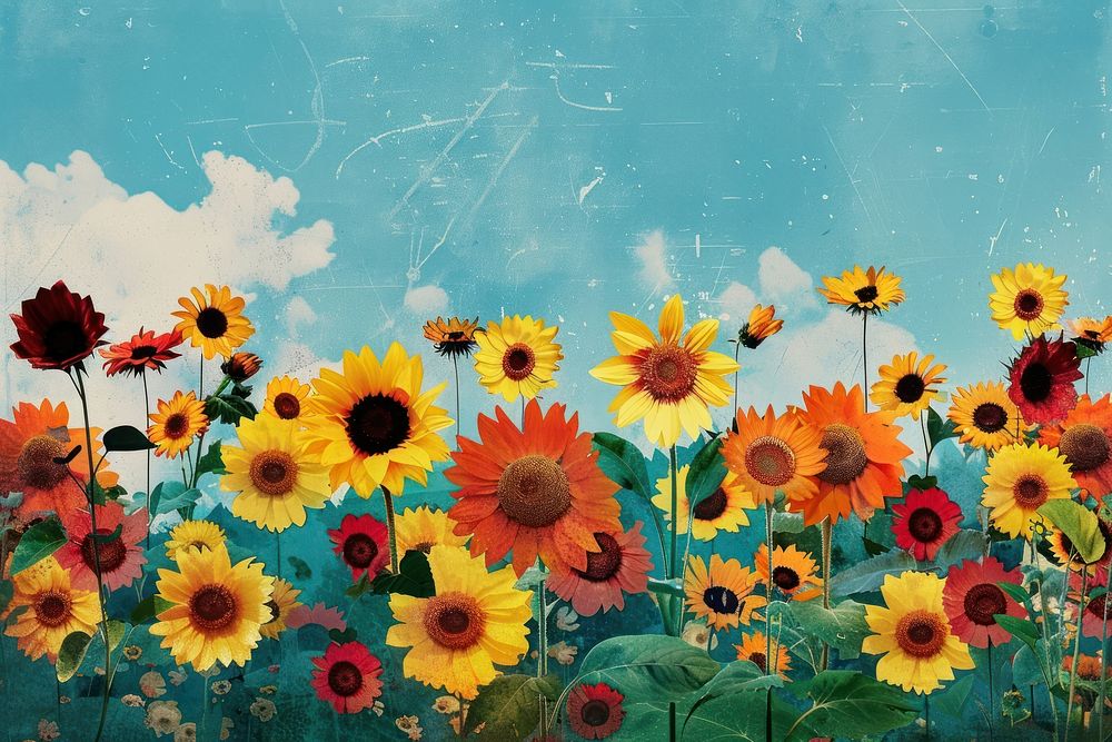 Sunflower art outdoors painting.