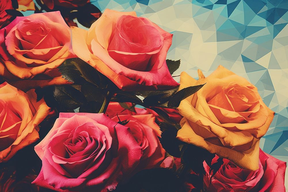 Retro collage roses flower art | Premium Photo Illustration - rawpixel