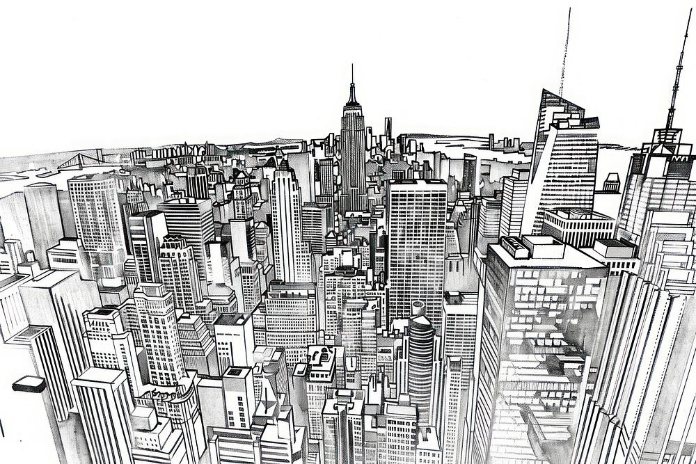 New york city sketch architecture metropolis.