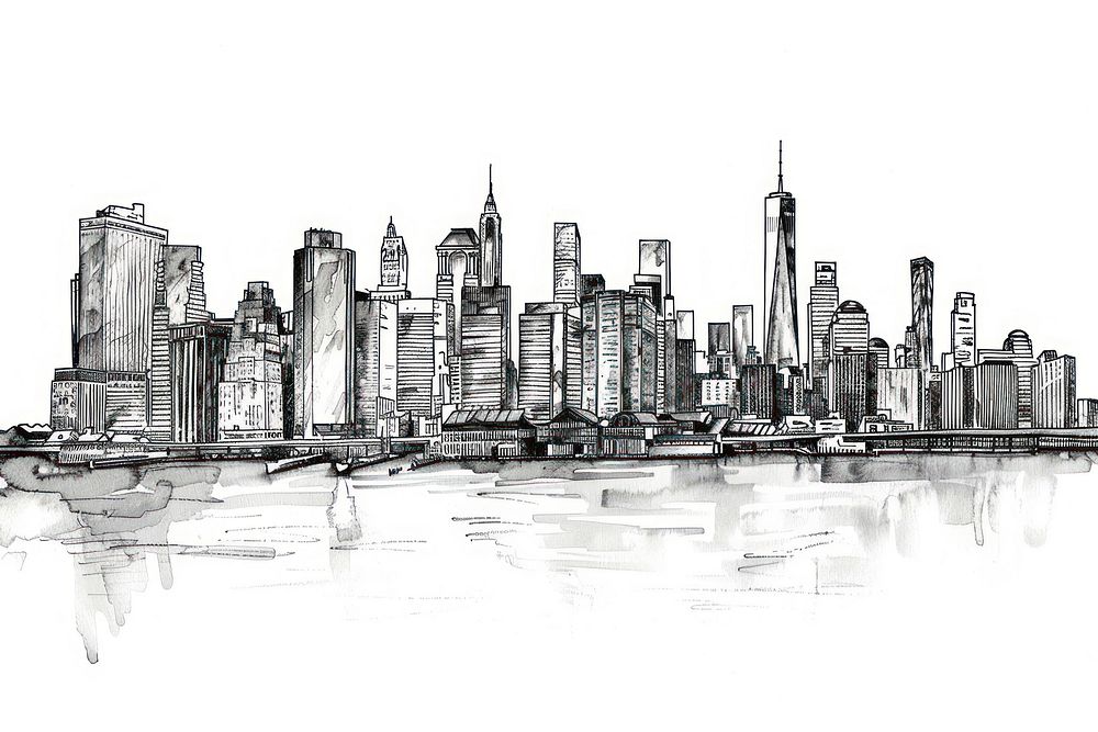 New york city sketch architecture metropolis.