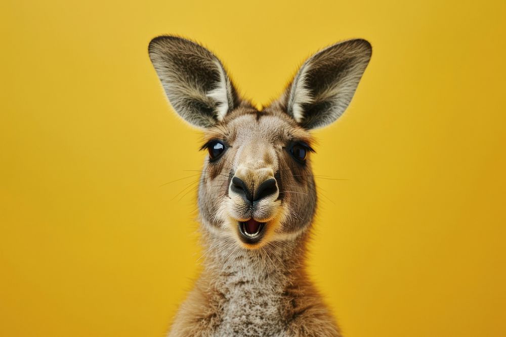 Photo of shocked kangaroo wallaby animal mammal.