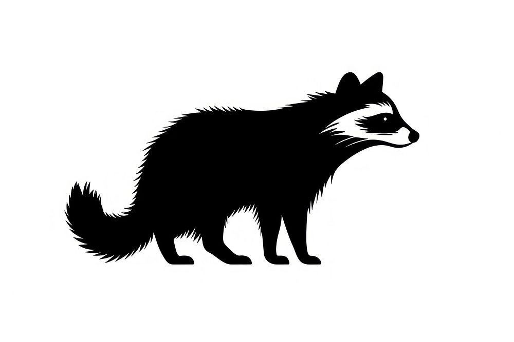 Raccoon silhouette clip art animal mammal white.