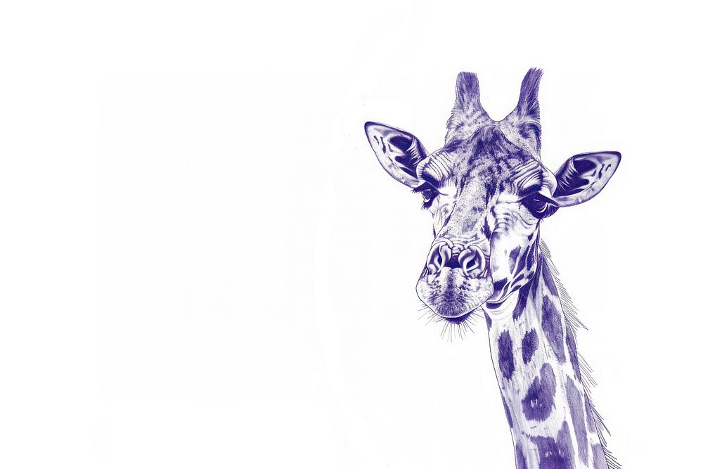 Vintage drawing Giraffe giraffe wildlife animal.