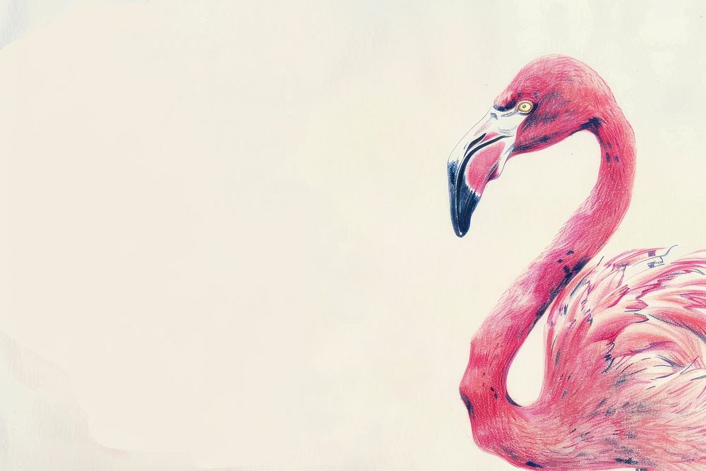 Vintage drawing Flamingo flamingo animal bird.