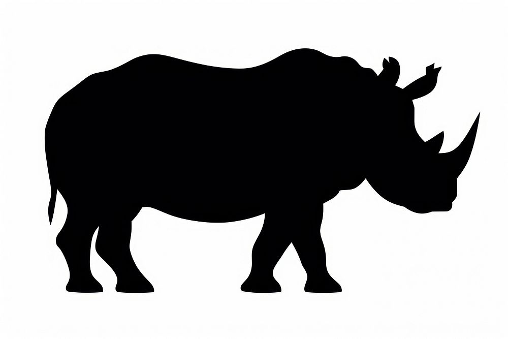 Rhino silhouette clip art wildlife animal mammal.