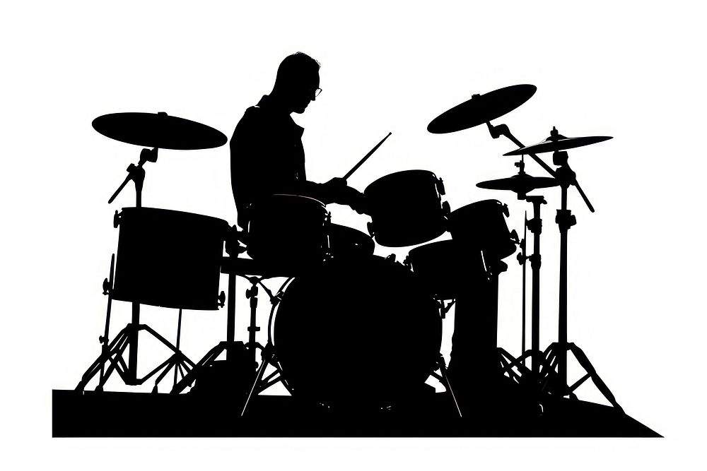 Rock drummer silhouette clip art drums percussion musician.