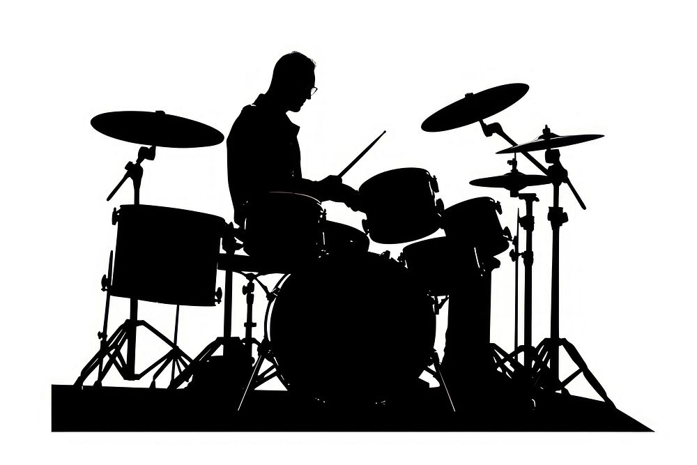 Rock drummer silhouette clip art | Free Photo Illustration - rawpixel