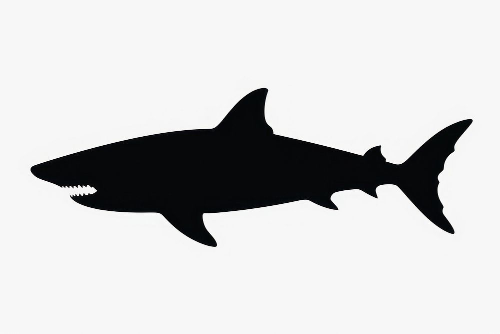 Shark silhouette clip art animal fish white background.