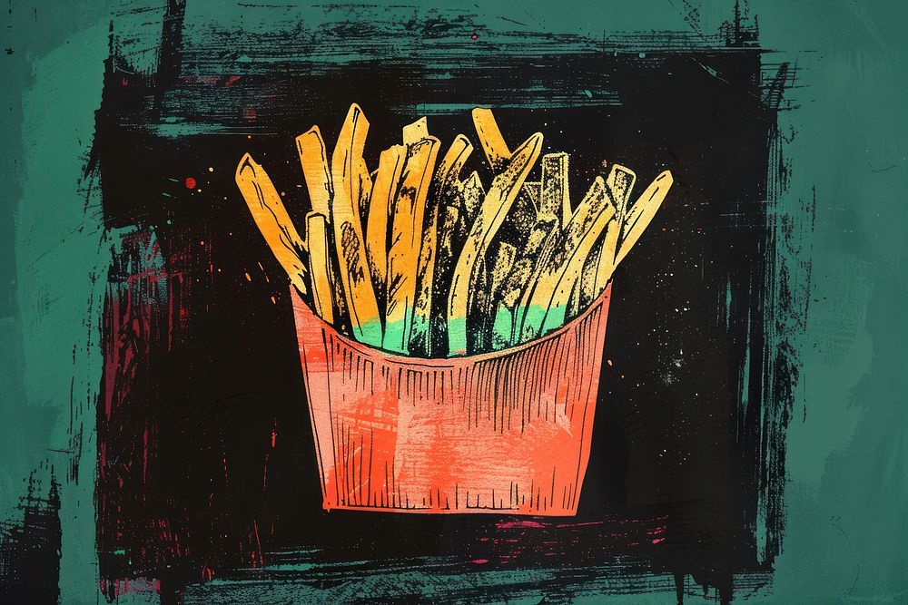 Fries food art french fries.