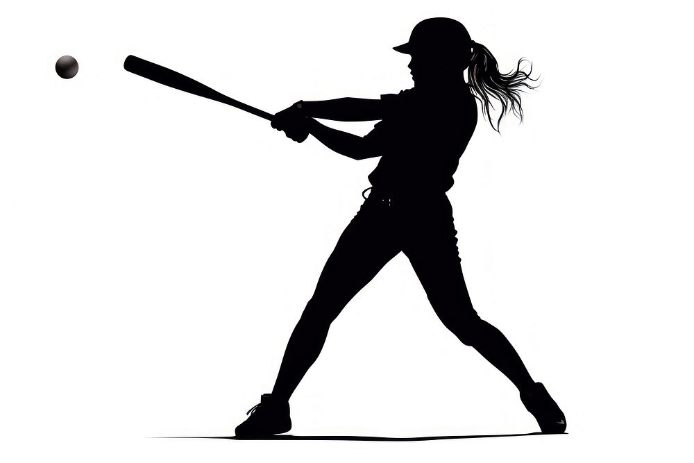 Softball athlete silhouette clip art baseball softball sports.