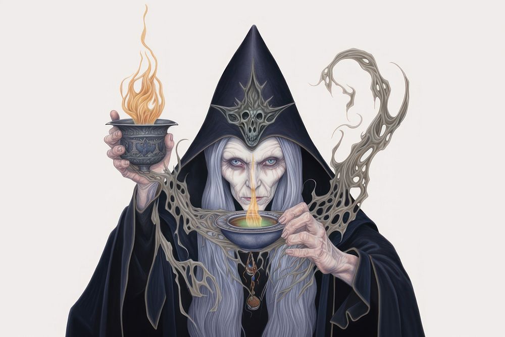 Dark magic witch portrait adult spirituality.