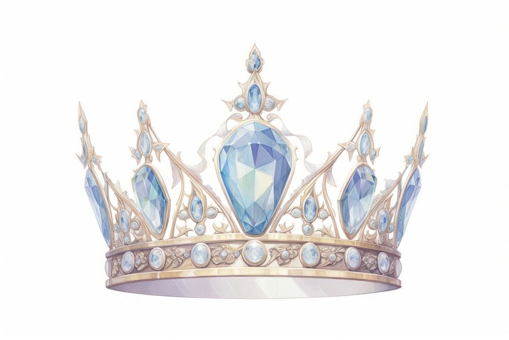 Diamon crown jewelry white background accessories.