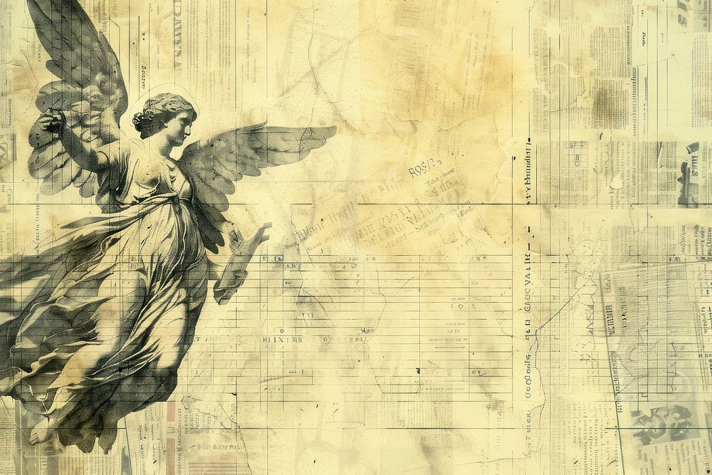 Angel ephemera border backgrounds drawing paper.