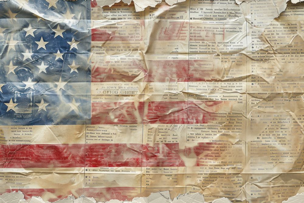 American flag ephemera border text backgrounds newspaper.